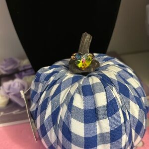 Anillo 18 k gold plated cristal sawrosky